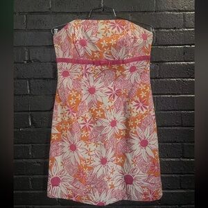 Lilly Pulitzer Floral Print Strapless Dress